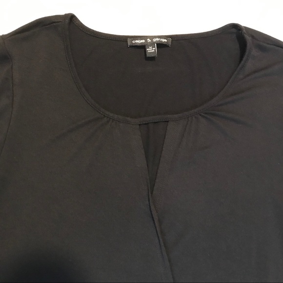 NWOT Cable & Gauge black surplice knit top - Picture 3 of 6